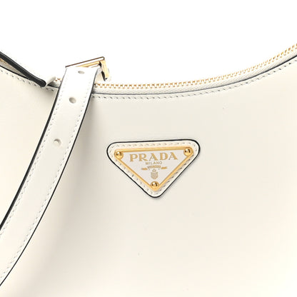 Prada Soft Calfskin Arque Shoulder Bag White 7 of 9