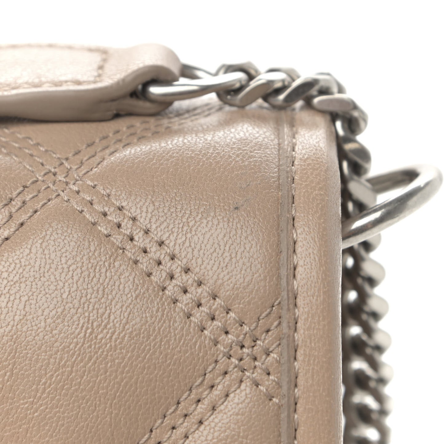 Lambskin Quilted Small Becky Chain Bag Gold Sand