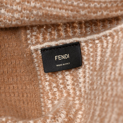 Fendi Cashmere Knit FF Large Shopper Tote Cammello 6 of 10