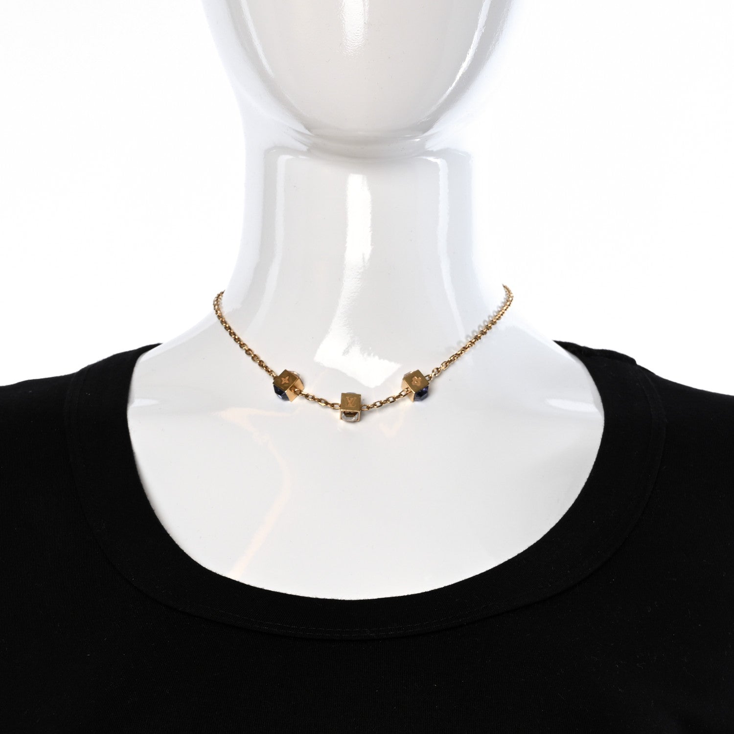 Louis Vuitton Swarovski Gamble Short Necklace Azur 3 of 4