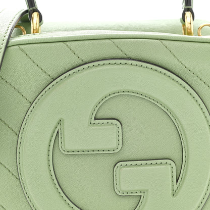 Gucci Sakai Be Green Calfskin Diagonal Stitched Blondie Top Handle Bag Light Green 8 of 12