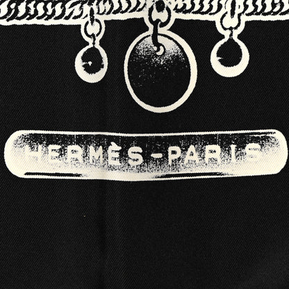 Hermes Silk Le Tresor De Medor Scarf 90 Black Creme 2 of 4