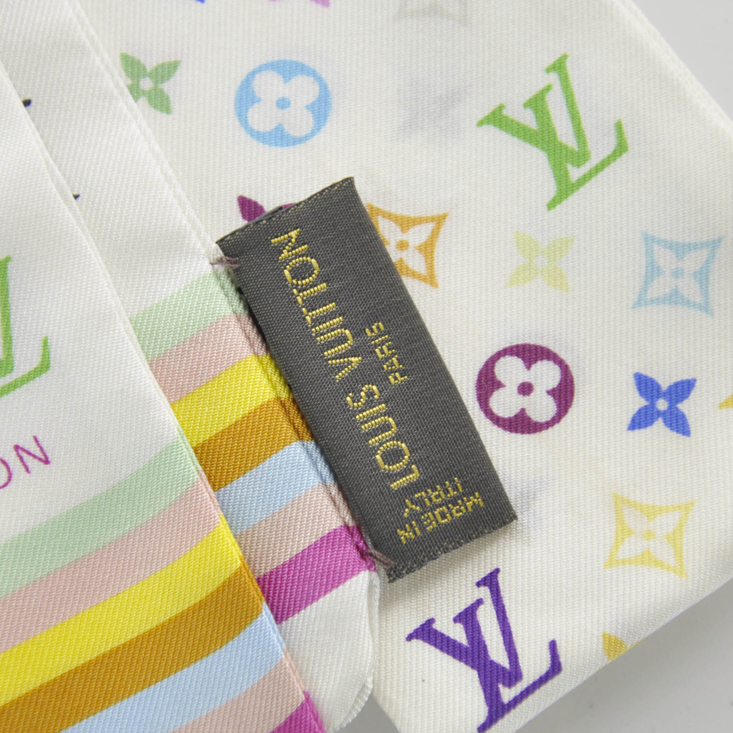 Louis Vuitton Silk Monogram Multicolor Bandeau White 2 of 3