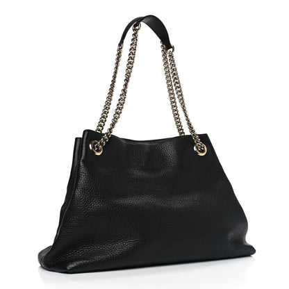 Gucci Pebbled Calfskin Medium Soho Chain Shoulder Bag Black 3 of 8
