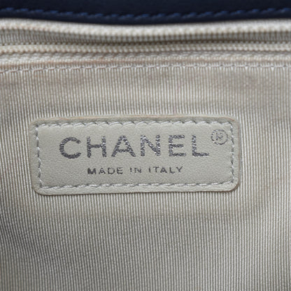 Chanel Washed Lambskin Quilted Chain Around Maxi Flap Dark Navy Blue 8 of 11