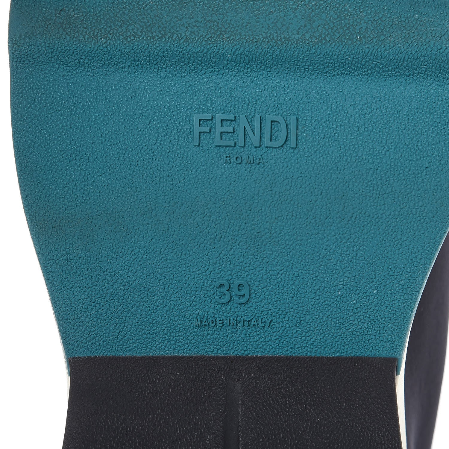Fendi Neoprene Calfskin Rainbow Studded Sneakers 39 Black Navy Olive 7 of 9