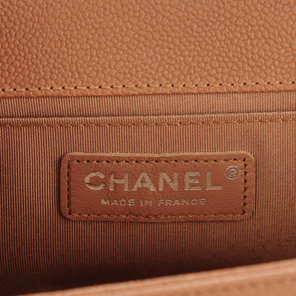 Chanel Caviar Quilted Medium Boy Flap Camel 6 of 7