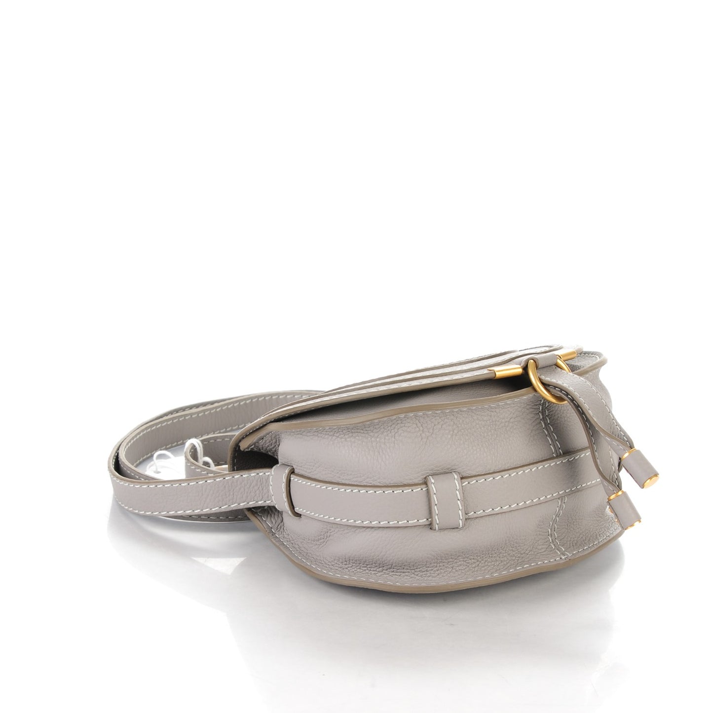 Calfskin Mini Marcie Round Crossbody Bag Cashmere Grey