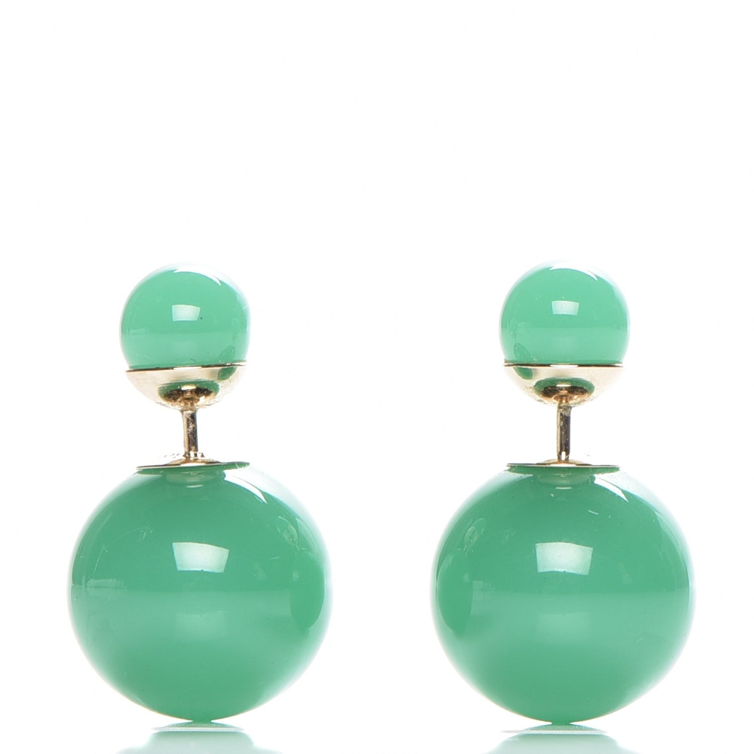 Christian Dior Mise En Dior Tribal Earrings Jade Green 1 of 5