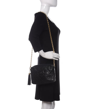 Chanel Lambskin Quilted CC Tassel Camera Case Black 2 of 14