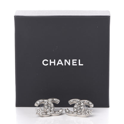 Chanel Crystal CC Starfall Earrings Silver 5 of 5