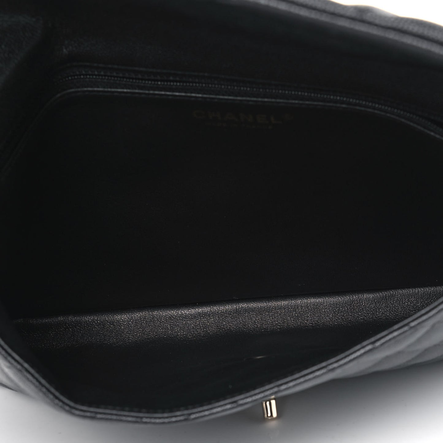 Caviar Quilted Flap Clutch Black