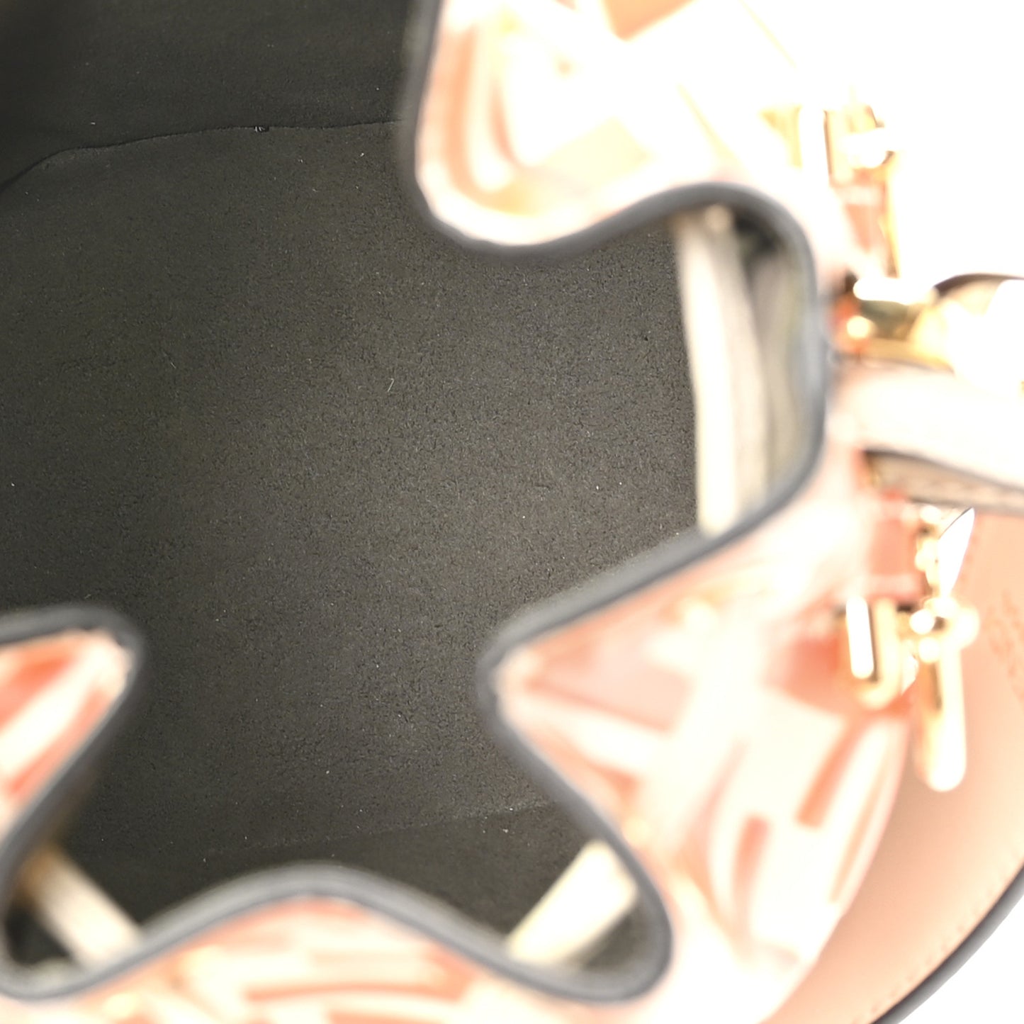 Vitello Liberty F is Fendi Bi-Color FF 1974 Embossed Mini Mon Tresor Bucket Bag Camelia Aranciata