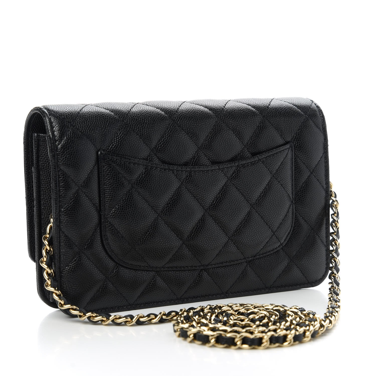 Chanel Caviar Quilted French New Wave Chain CC Wallet On Chain WOC Black 3 of 12