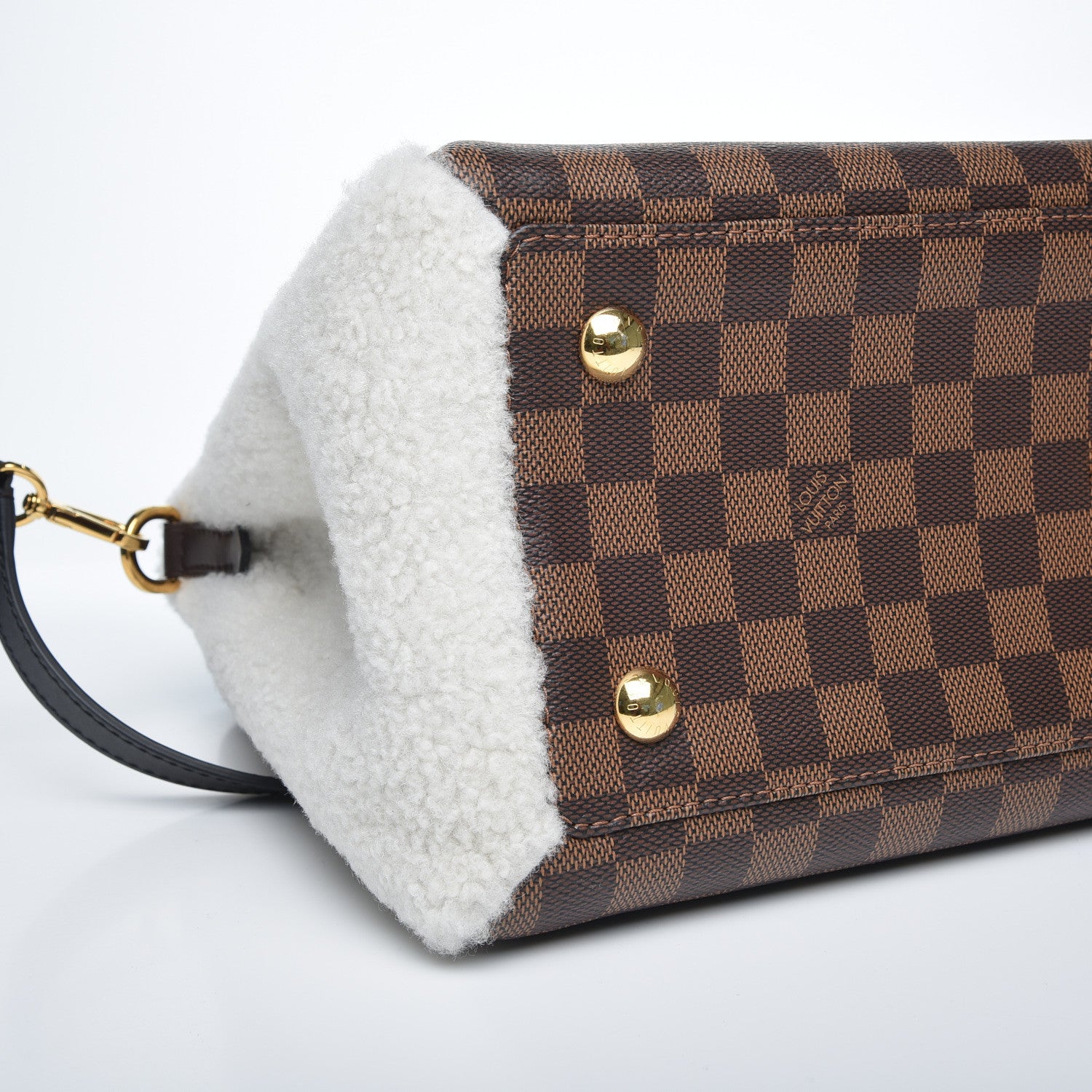 Louis Vuitton Damier Ebene Shearling Normandy 6 of 10