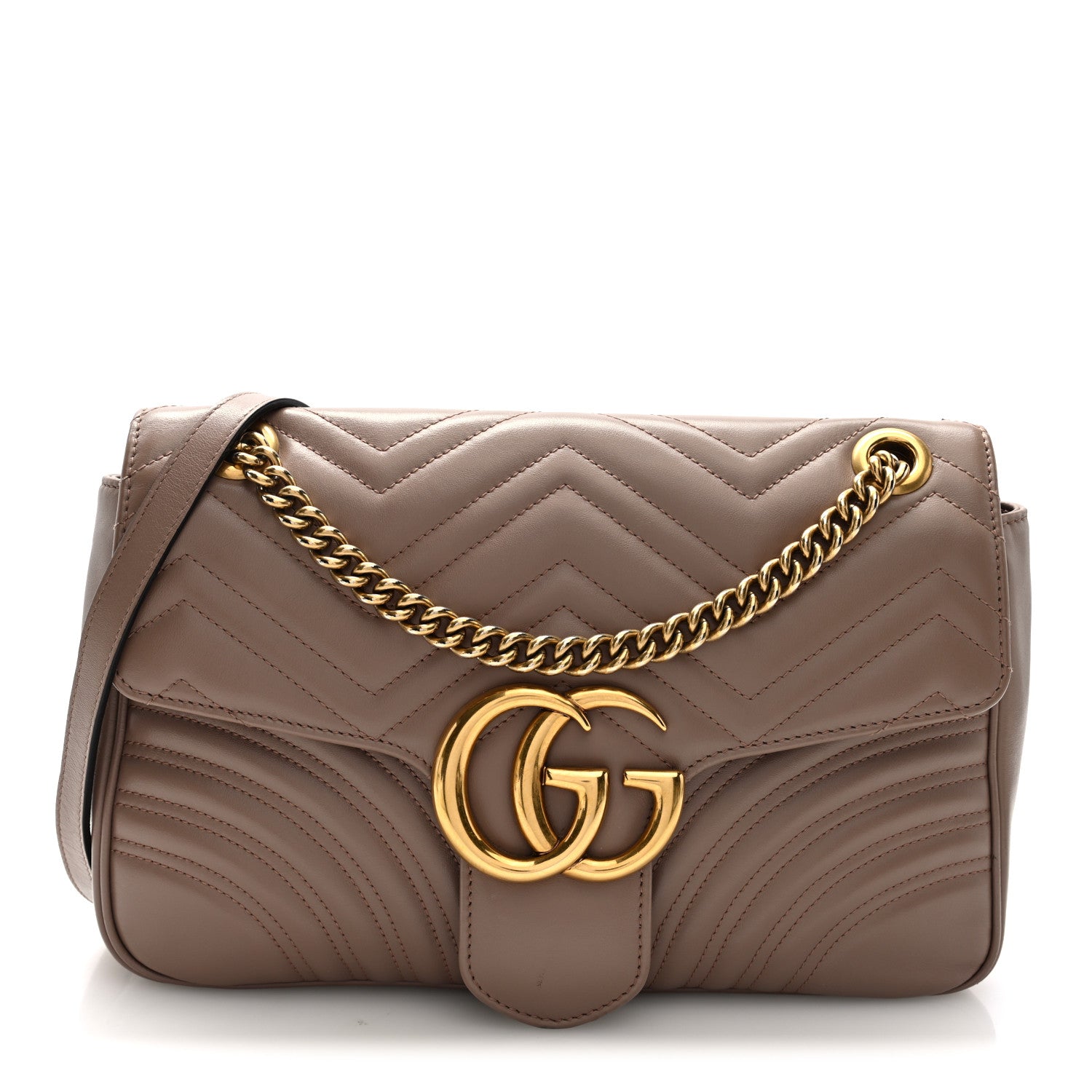 Gucci Calfskin Matelasse Medium GG Marmont Shoulder Bag Porcelain Rose 1 of 10