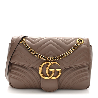 Gucci Calfskin Matelasse Medium GG Marmont Shoulder Bag Porcelain Rose 1 of 10