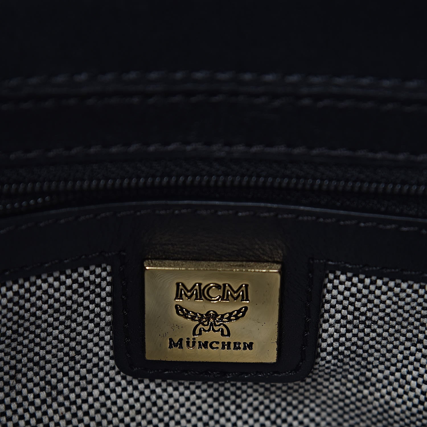 MCM Visetos Small Kathy Double Zip Tote Cognac Black 6 of 16