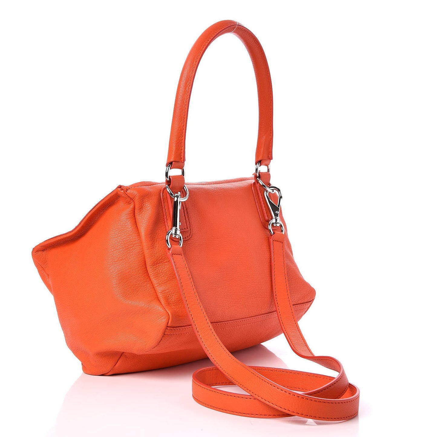Sugar Goatskin Small Pandora Orange Fluo