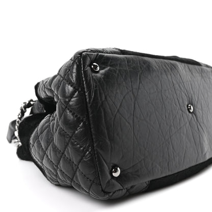 Chanel Aged Calfskin Pony Hair Quilted Small Miss Pony Drawstring Tote Black 9 of 10