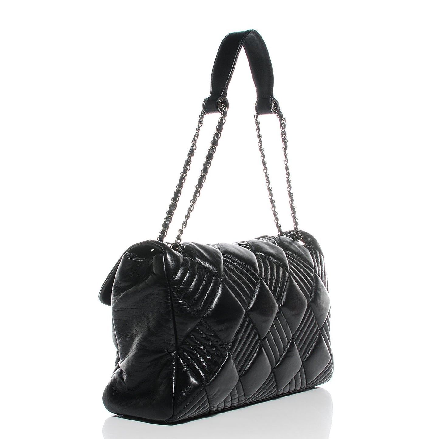Lambskin In and Out Maxi Flap Black