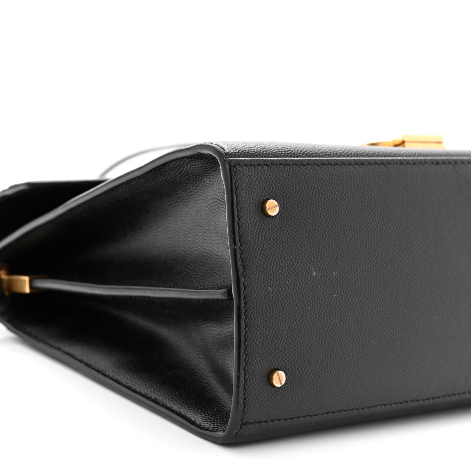 Saint Laurent Grain de Poudre Medium Classic Monogram Cassandra Top Handle Black 9 of 11