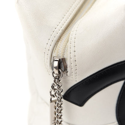 Chanel Calfskin Quilted Large Cambon Bowler White Black 10 of 11