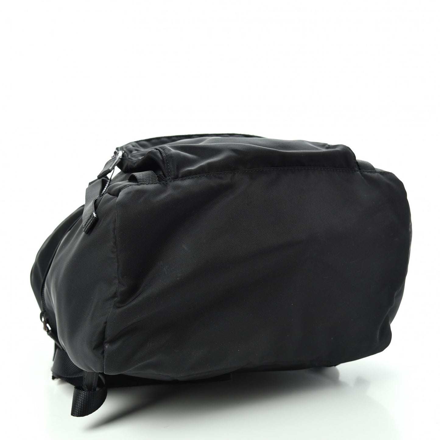 Nylon Vela Saffiano Medium Cinch Backpack Black