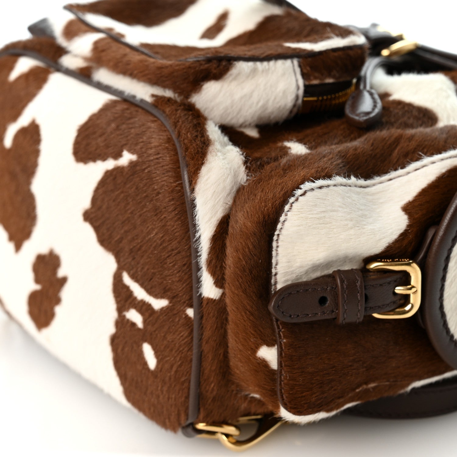 Miu Miu Nappa Calf Hair Printed Mini Backpack White Burnt Sienna 8 of 8