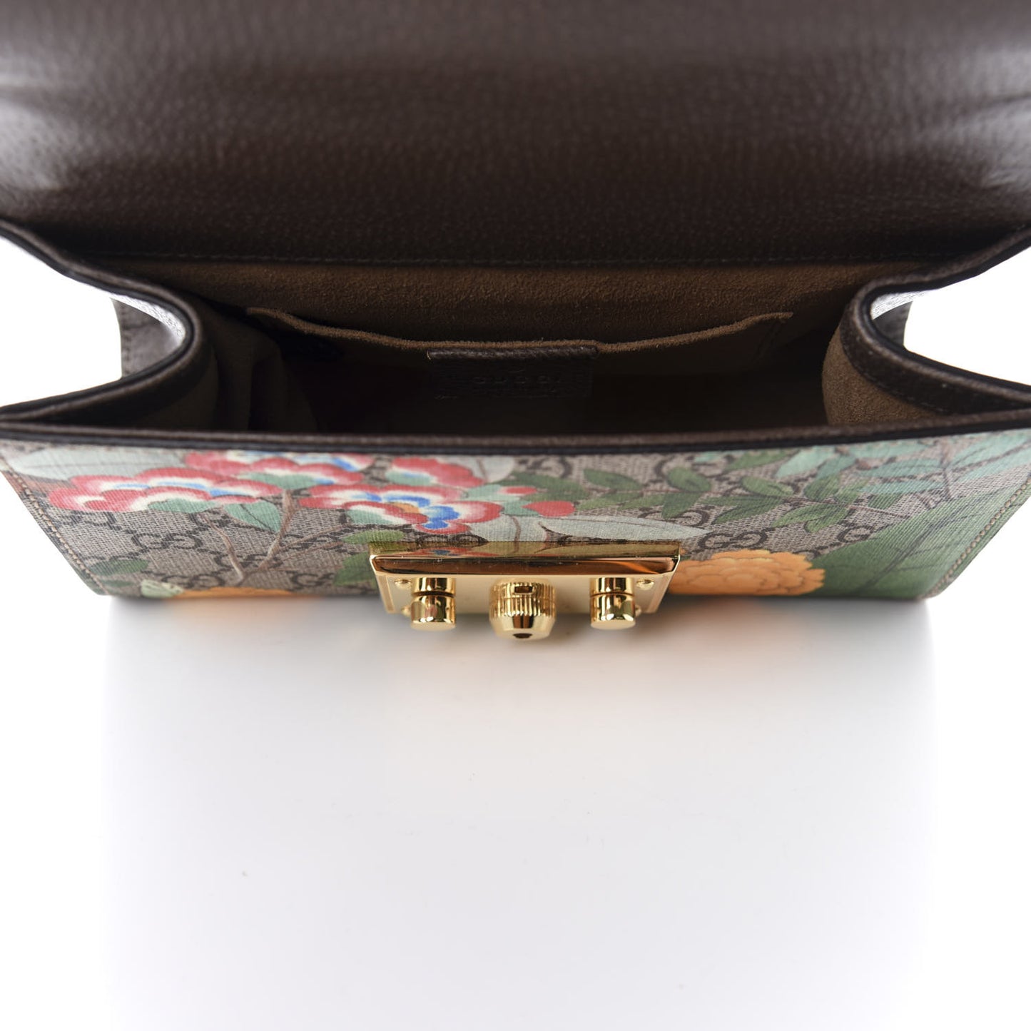 GG Supreme Monogram Tian Small Padlock Shoulder Bag Beige Multicolor New Acero