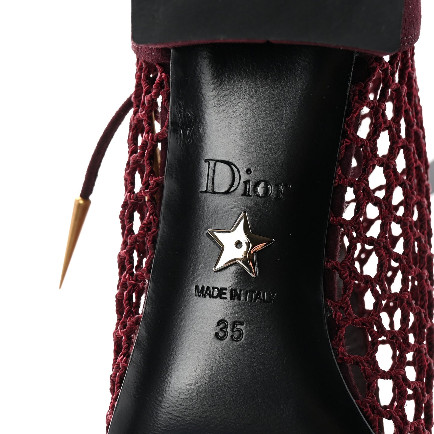 Suede Resille Naughtily-D 30mm Ankle Boots 35 Rouge Noir