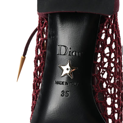 Christian Dior Suede Resille Naughtily-D 30mm Ankle Boots 35 Rouge Noir 7 of 10