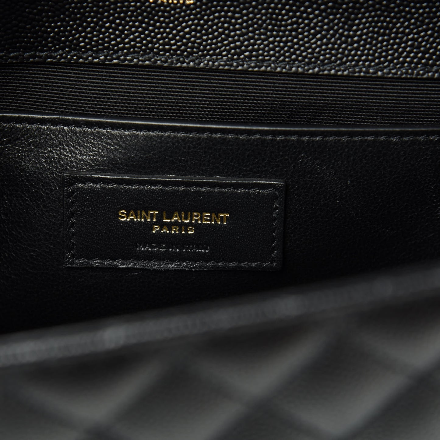 Grain De Poudre Textured Mixed Matelasse Triquilt Medium Monogram Satchel Black