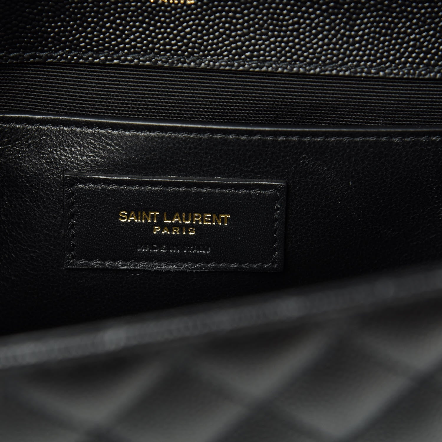 Saint Laurent Grain De Poudre Textured Mixed Matelasse Triquilt Medium Monogram Satchel Black 6 of 9