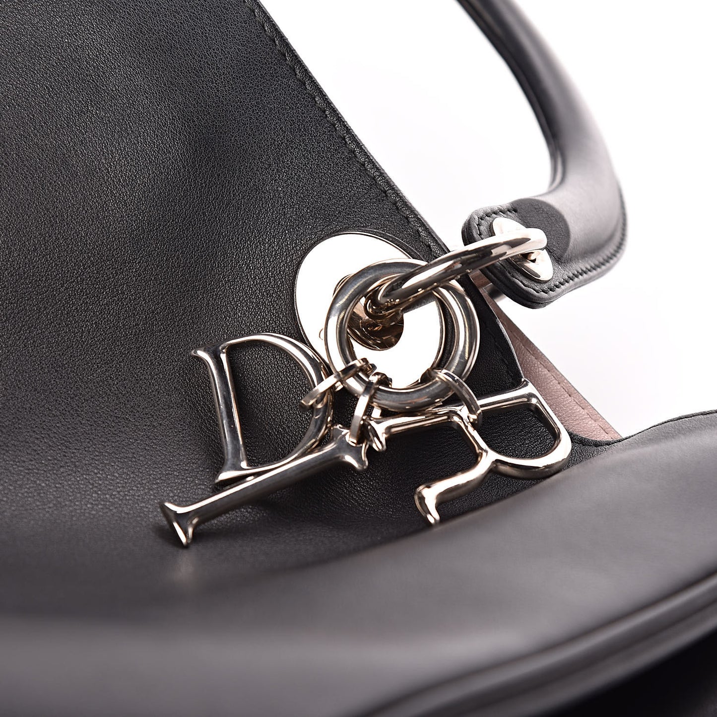 Smooth Calfskin Large Diorissimo Tote Black Rose Poudre