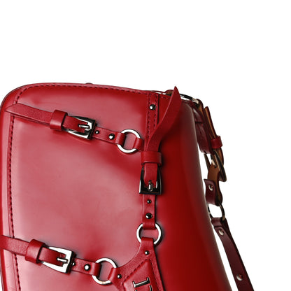 Christian Dior Glazed Calfskin Bondage Clutch Rouge 12 of 15