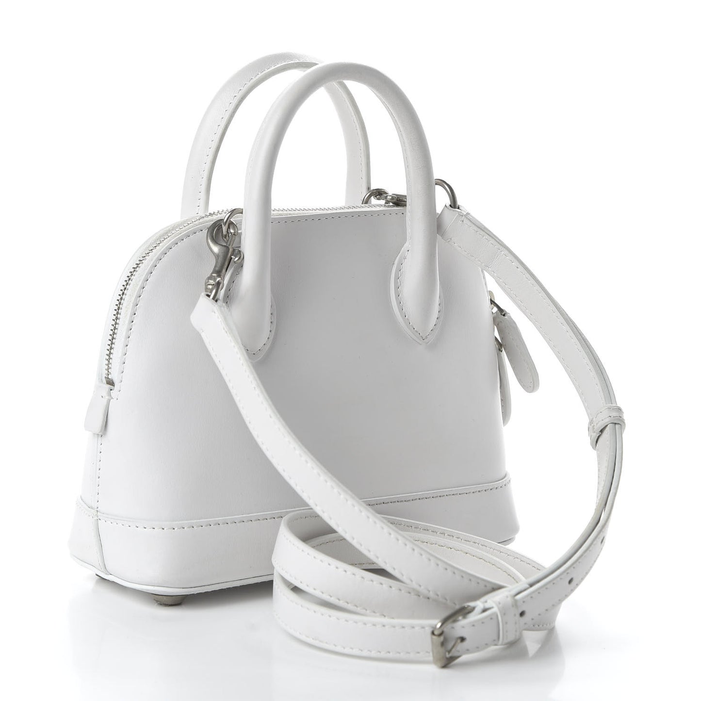 Calfskin Lipstick Logo XXS Ville Top Handle Bag White