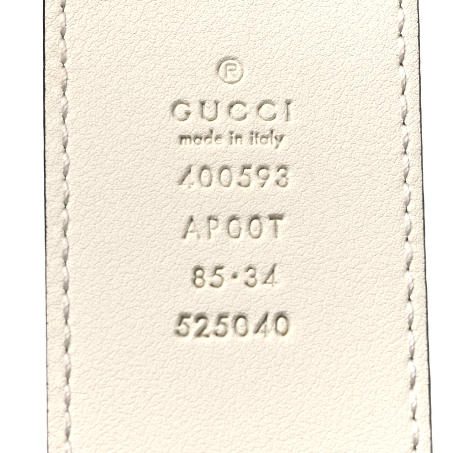 Calfskin Double G 40mm Belt 85 34 Mystic White