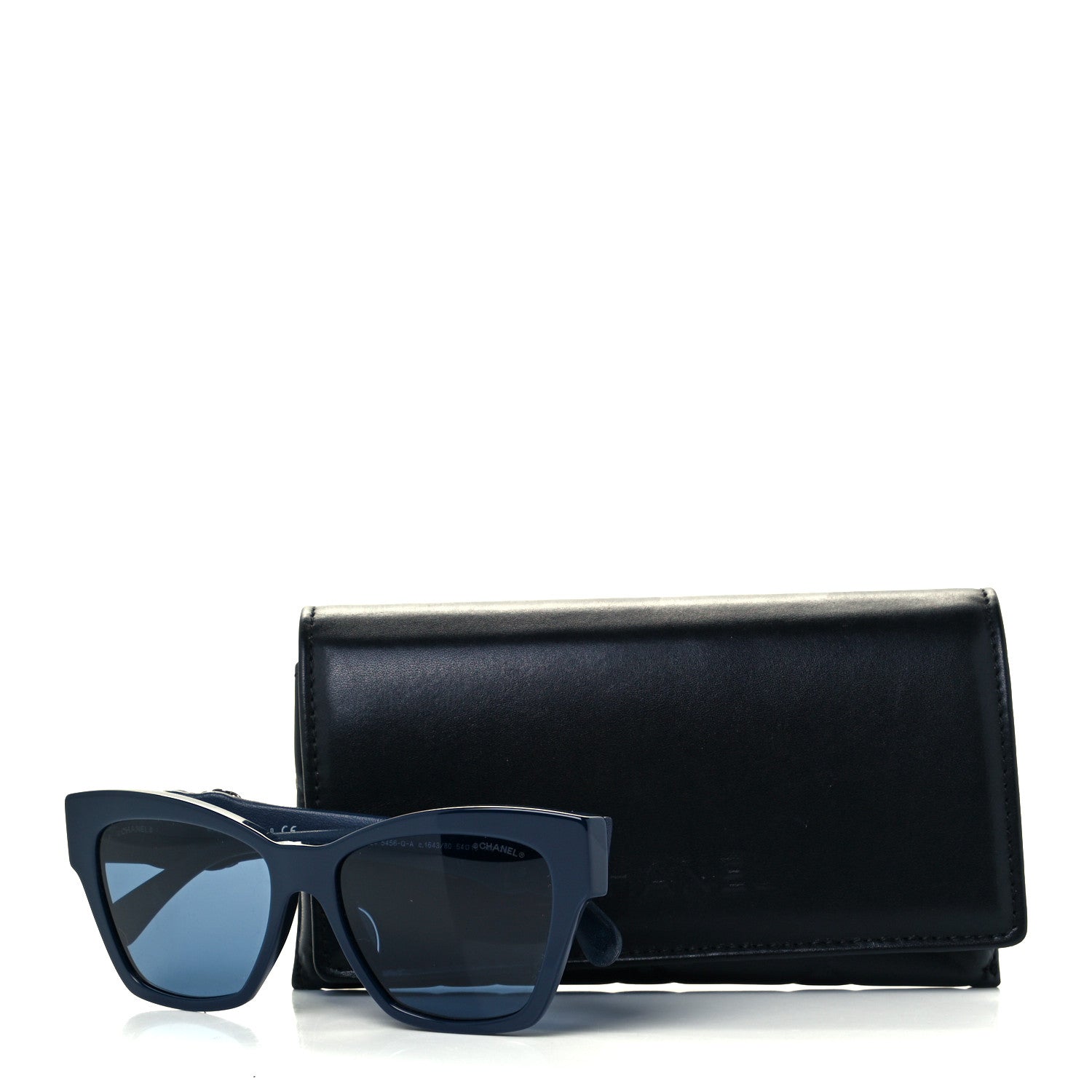 Chanel Acetate Square Cat Eye CC Sunglasses 5456QA Blue 8 of 8