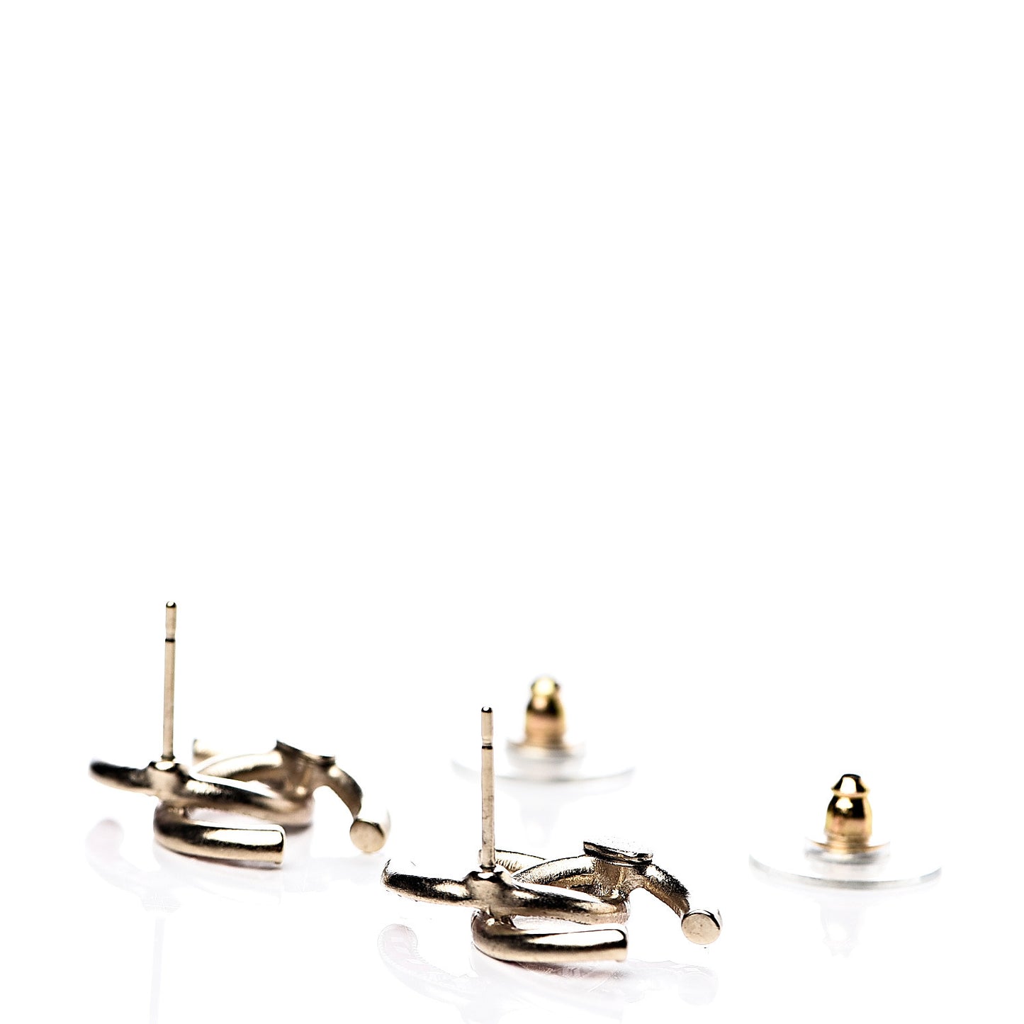 Crystal Baguette CC Earrings Gold Multicolor