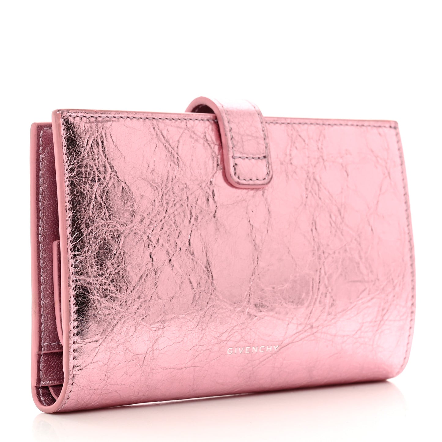 Laminated Calfskin 4G Wallet Pink