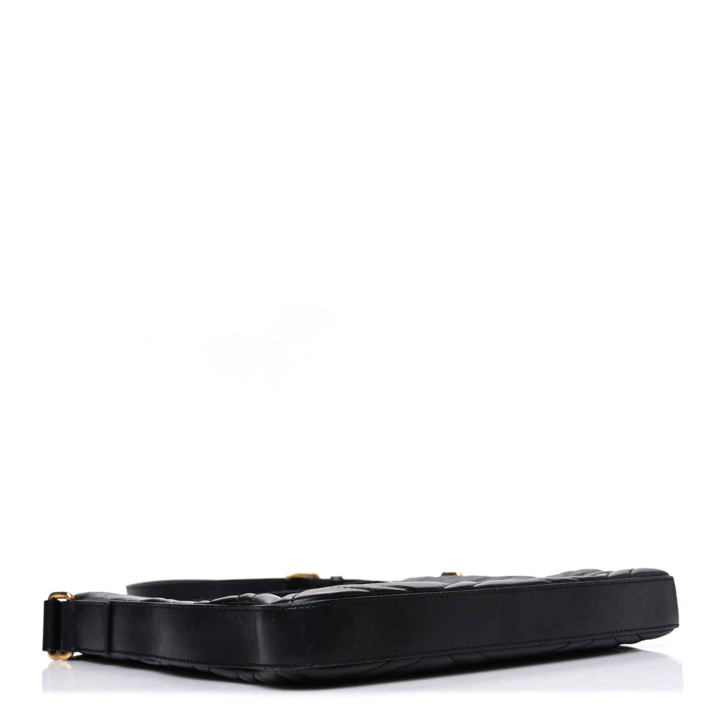 Calfskin Matelasse GG Marmont Flat Messenger Bag Black