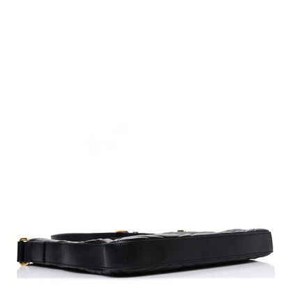 Gucci Calfskin Matelasse GG Marmont Flat Messenger Bag Black 4 of 11