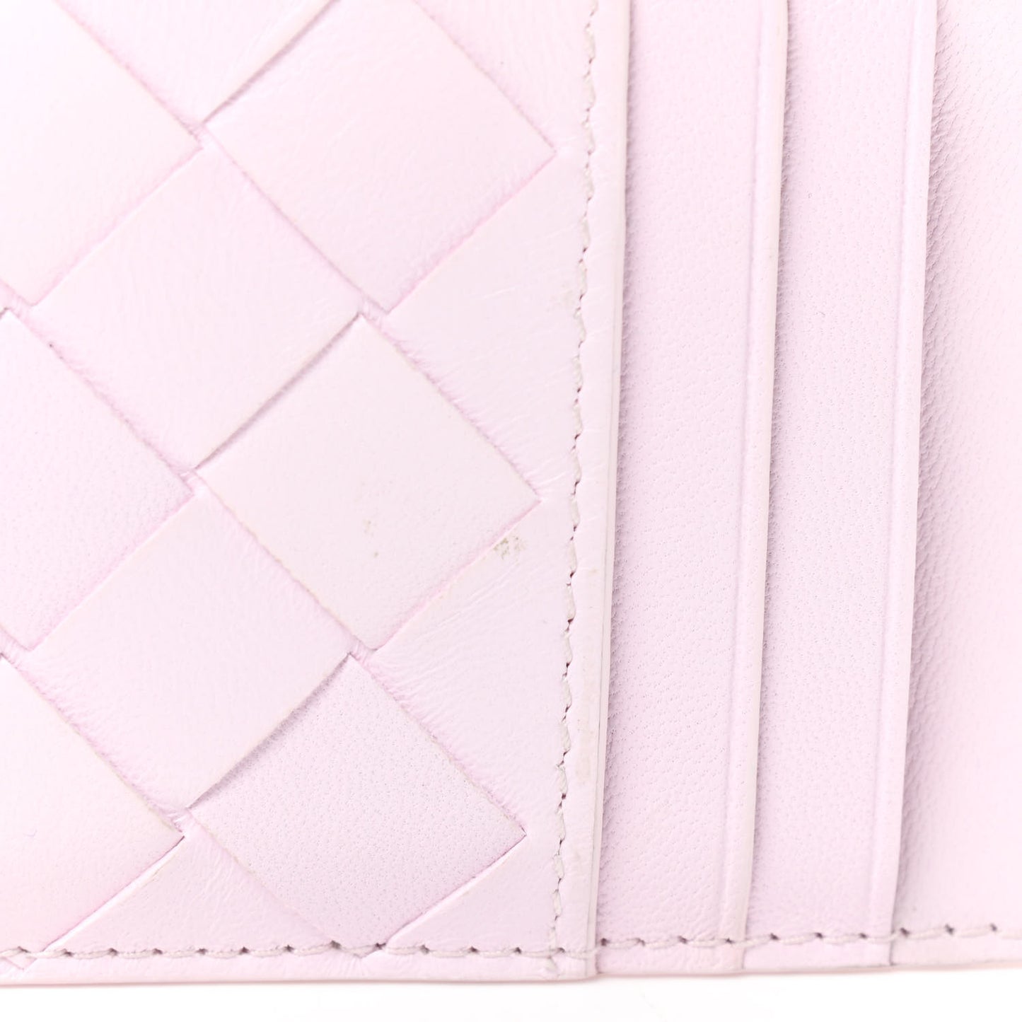 Calfskin Intrecciato Zip Card Holder Rosa