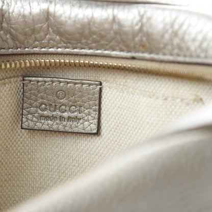 Gucci Metallic Pebbled Calfskin Small Soho Disco Bag Golden Beige 6 of 17