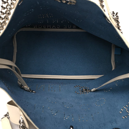 Chanel Calfskin Tweed Small Logo Eyelets Shopping Tote Beige 6 of 12