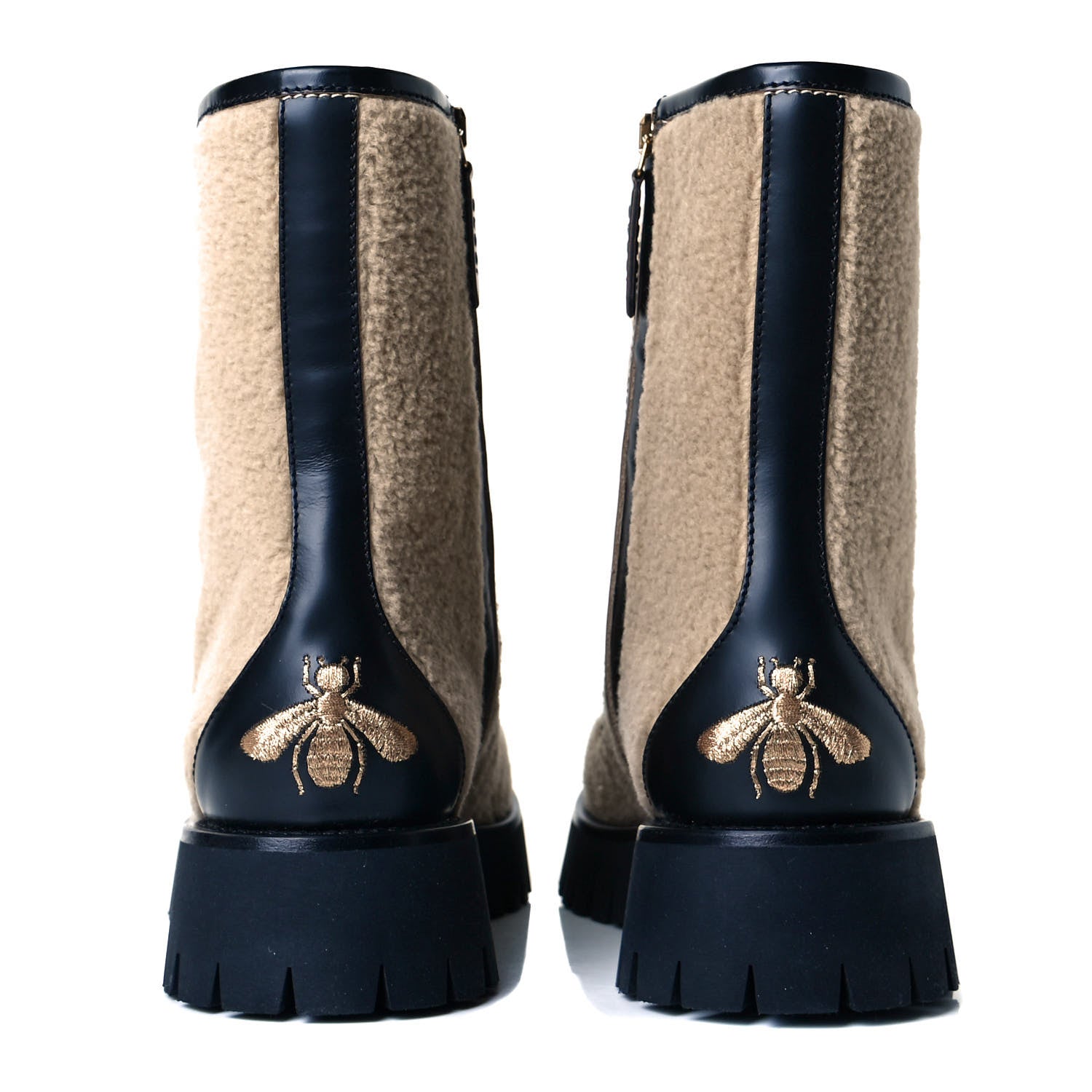 Gucci Wool Cordovan Lux Womens Harald Horsebit 25mm Platform Boots 38 Butterscotch Black 5 of 9