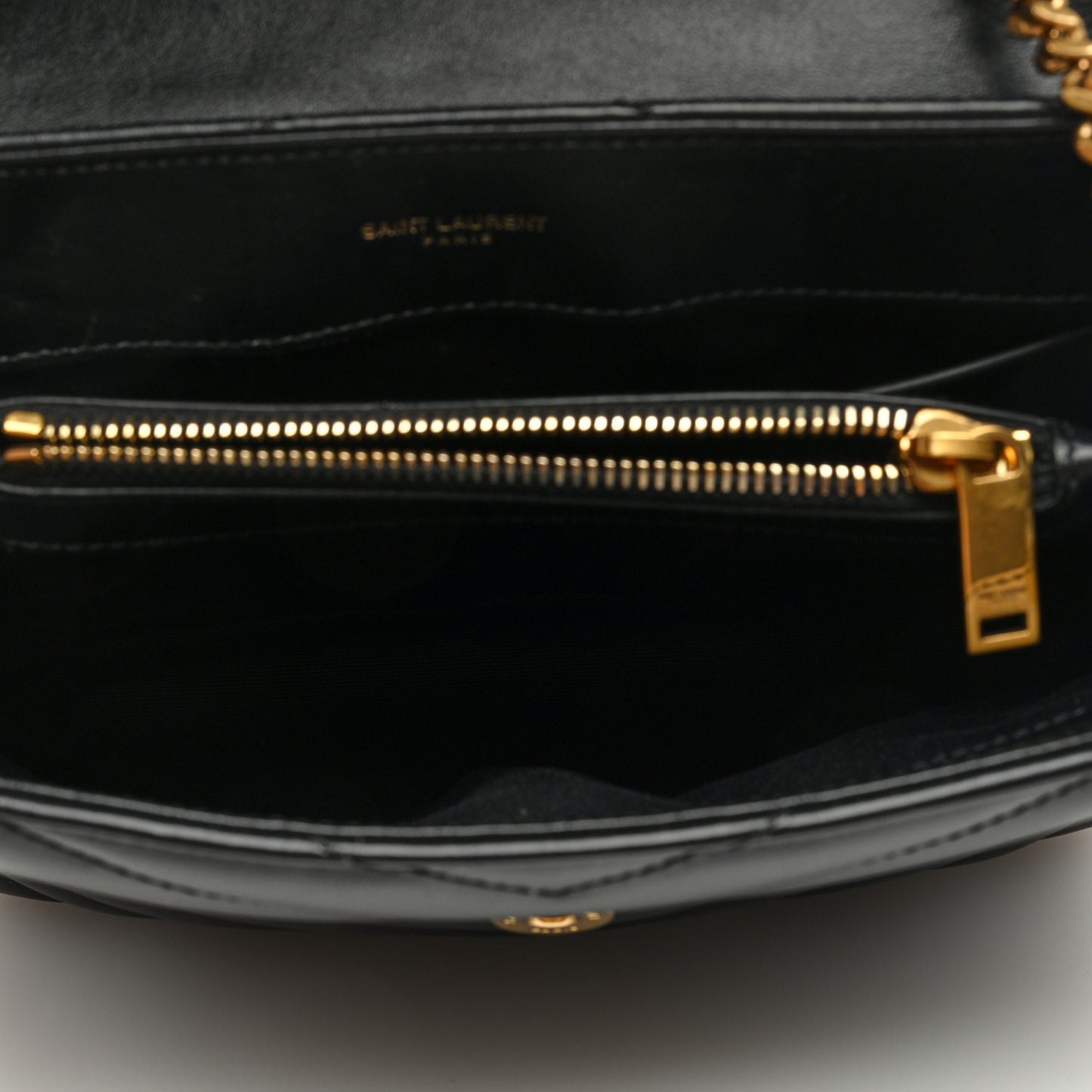 Calfskin Y Quilted Monogram Small Loulou Chain Satchel Black