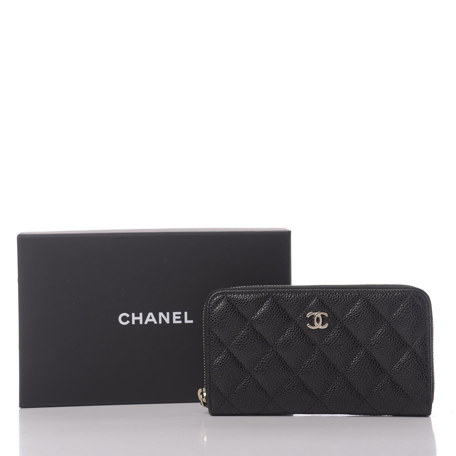 Chanel Caviar Quilted Small Zip Around Wallet Black 11 of 11