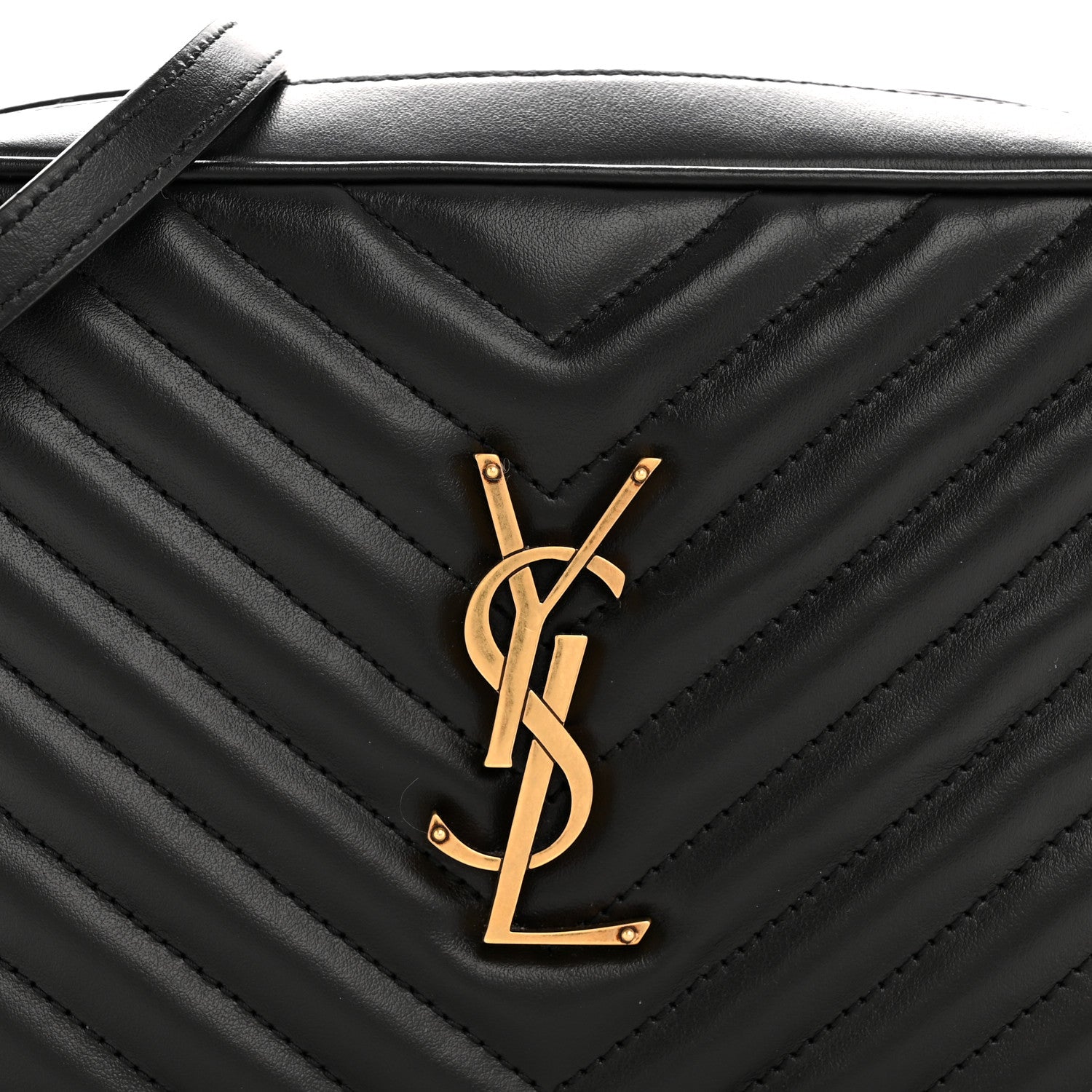 Saint Laurent Calfskin Matelasse Monogram Lou Camera Bag Black 8 of 13